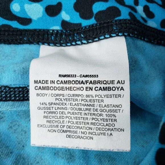 Nike Running Dri Fit Leggings Blue Animal Print Womens XS Zip Pocket Reflective - Picture 10 of 13